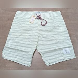 $650 Mens THOM BROWNE Seersucker Swim Shorts Trunks Green 3 (Large)